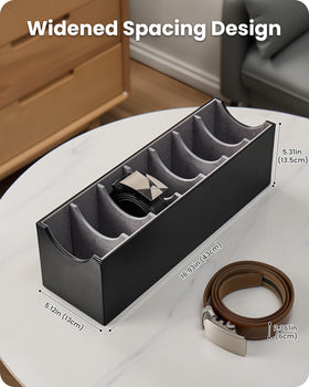 Lolalet soft lining cushions belts to prevent damage during storage.