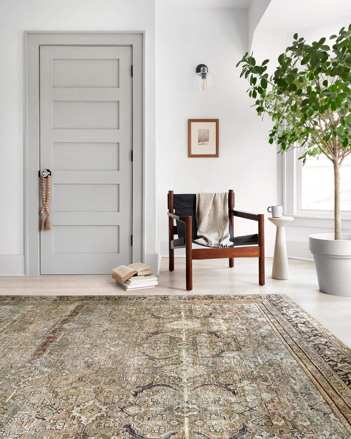 Loloi Layla Lay-03 low-pile texture makes cleaning easier in high-traffic areas.