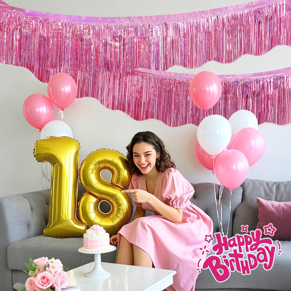 LOLStar pink glitter banner skirts tables with shimmer for memorable receptions.