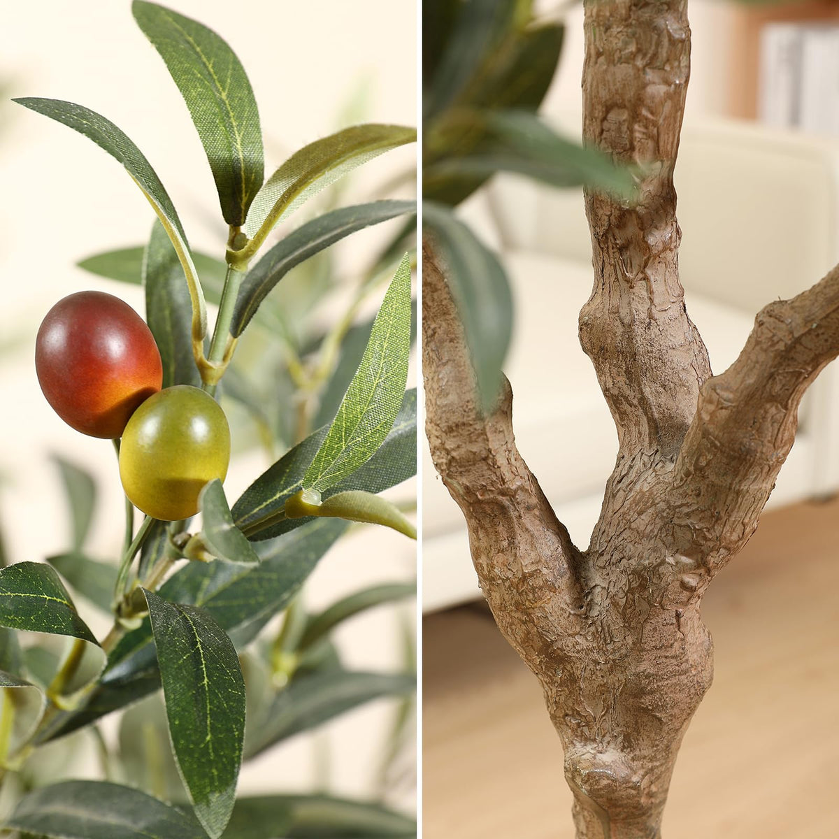 LOMANTO close-up trunk texture showcases realistic olive tree design.