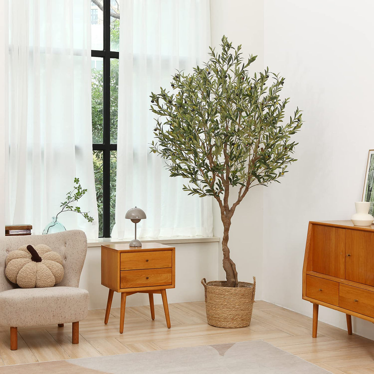 LOMANTO decorative olive tree ideal for modern home and office decor.