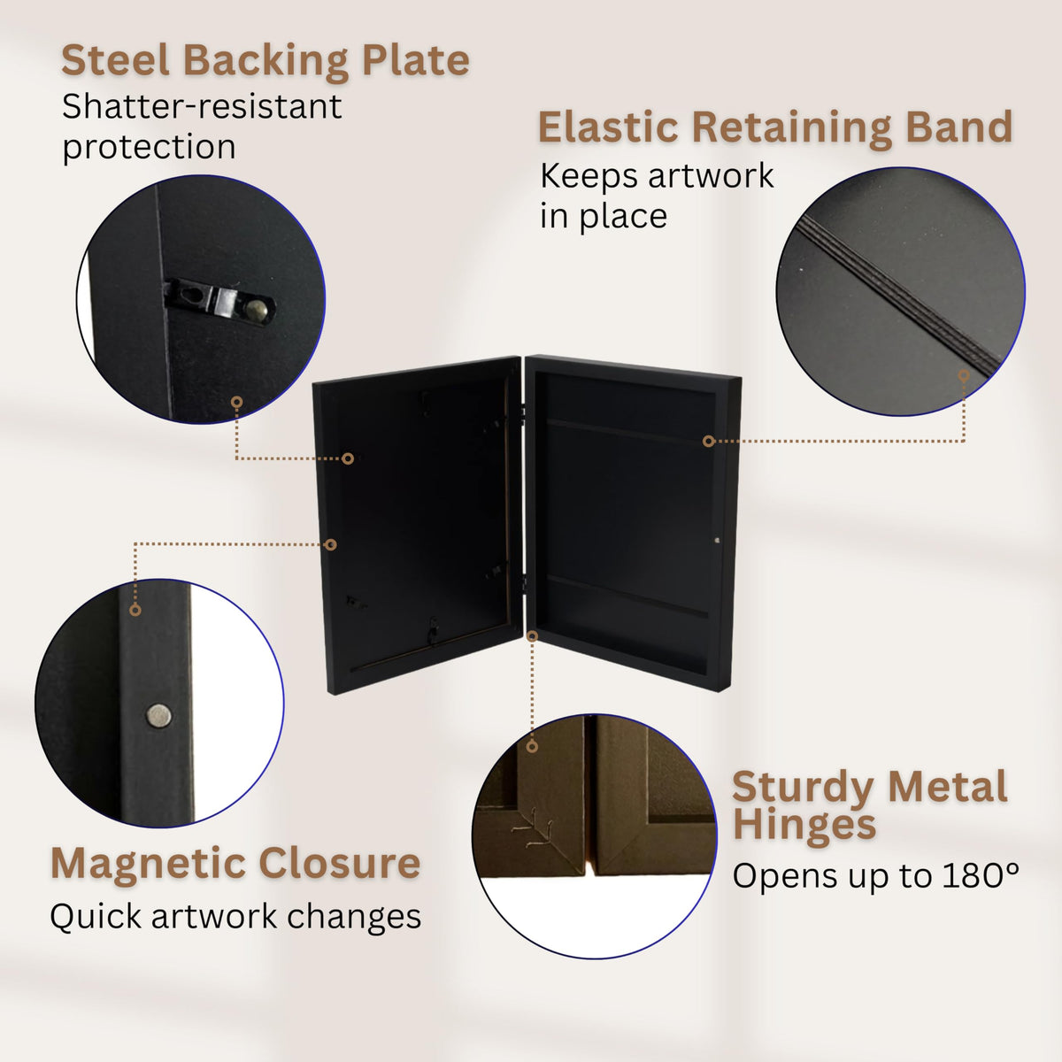 LOMISTORY durable MDF and acrylic frame protects art from dust