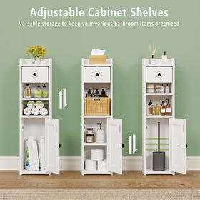 Lomojo adjustable shelves inside the cabinet for varying item heights.