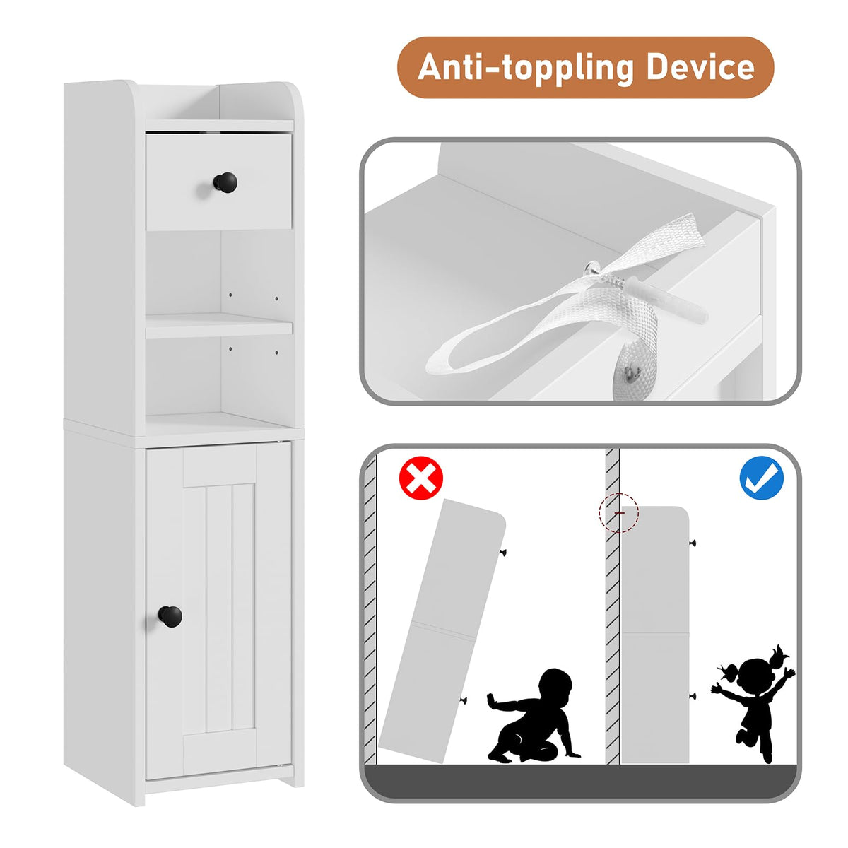 Lomojo cabinet door can be mounted on left or right for flexible setup.