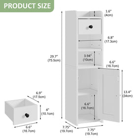 Lomojo bathroom cabinet with smooth sliding drawer for organized small items.