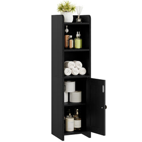 Lomojo small bathroom storage cabinet front view showing compact corner-friendly design