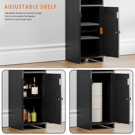 Lomojo small bathroom storage cabinet open shelves demonstrates adjustable storage versatility