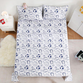 LONAVA Ball Sports fitted sheet with a 16-deep-pocket fits securely on twin beds.