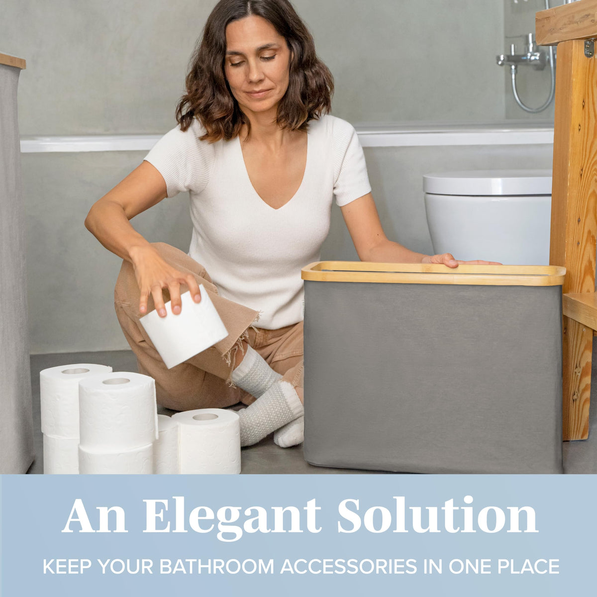 Lonbet elegant grey toilet paper holder adds a premium look