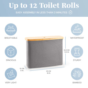 Lonbet waterproof basket with bamboo lid protects rolls from moisture