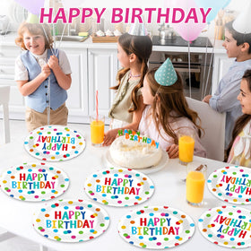 Lonfliness colorful dots design brightens tables and enhances party ambiance.