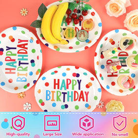 Lonfliness heavy-duty paper plates resist tearing during busy birthday celebrations.