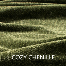 Long Create Chenille Throw draped over a chair adds decorative warmth