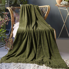 Long Create Chenille Throw is machine washable for easy care