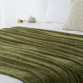 LONG CREATE machine washable chenille throw for easy care