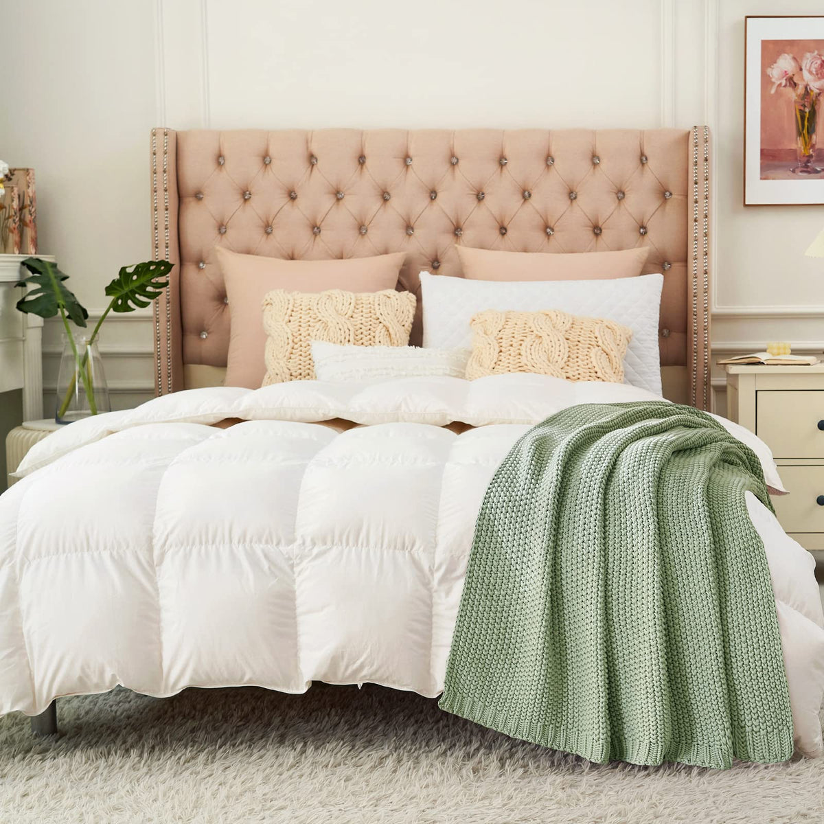 Longhui Bedding chunky knit blanket texture close-up highlighting organic cotton