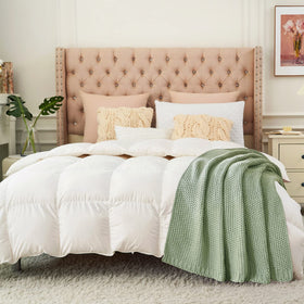 Longhui Bedding chunky knit blanket texture close-up highlighting organic cotton