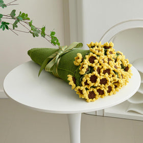 Longhui Bedding crochet flower bouquet blanket with sunflowers adds warm decor and cozy comfort.