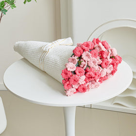 Longhui Bedding crochet flower bouquet throw blanket pink, a cozy living room accent.