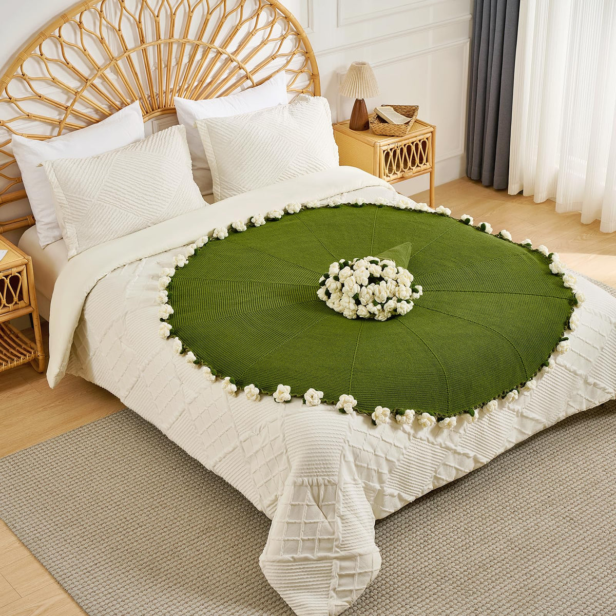 Longhui Bedding Lily Bouquet Throw on a bed adds soft texture and warmth