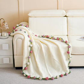 Longhui Bedding soft knit throw, lightweight and breathable for year-round coziness
