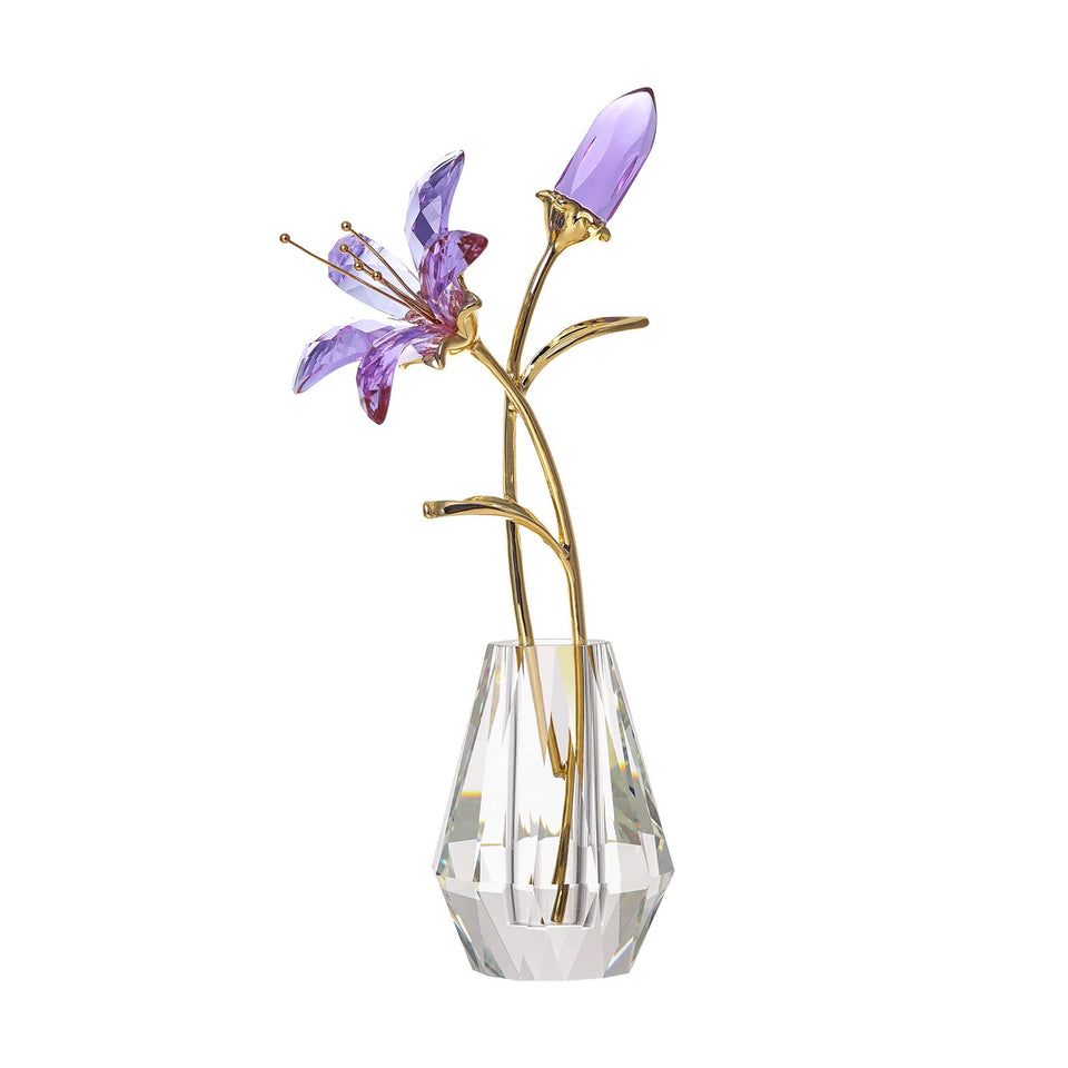 LongWIN crystal artificial tiger lily in vase — elegant wedding decor.