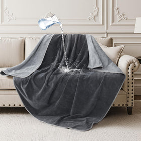 LOOBANI waterproof throw blanket front view showing sofa protection and style