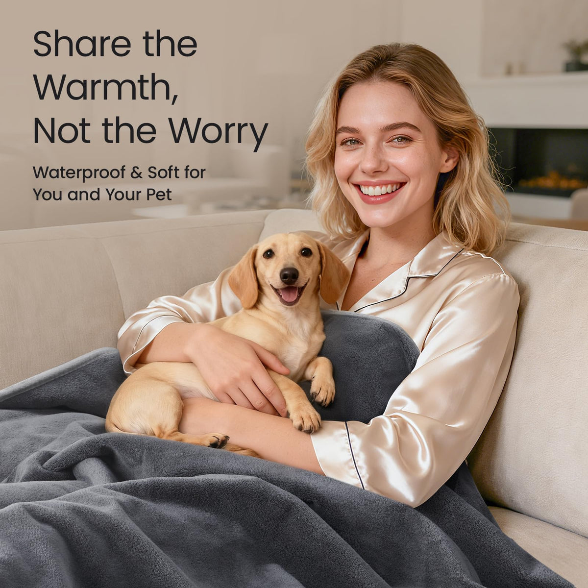 LOOBANI waterproof throw blanket texture flannel close-up feels ultra soft