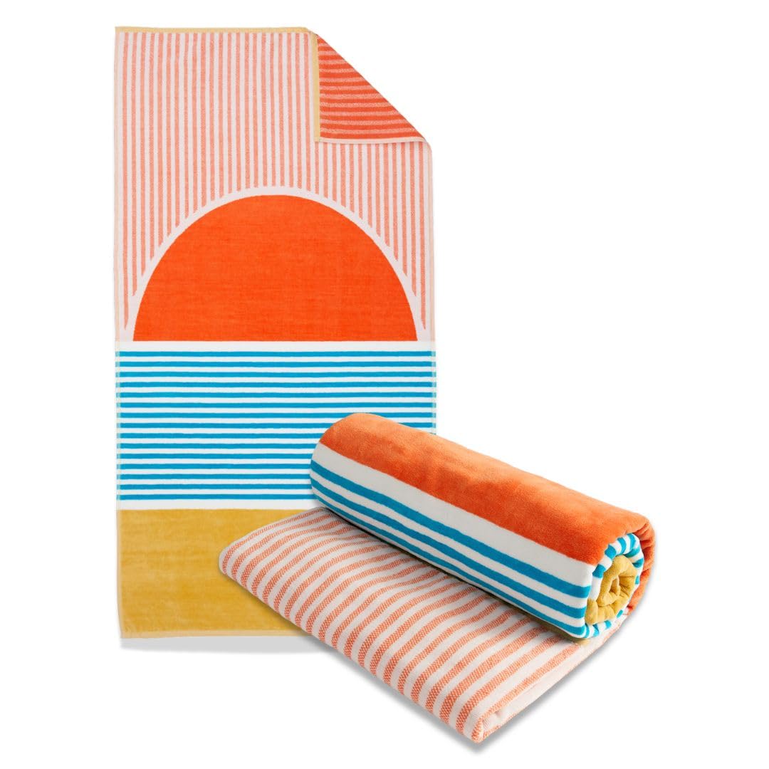 Loon & Lake Beach Towels Absorbent-Fiber-8, soft fabric dries quickly after waves.