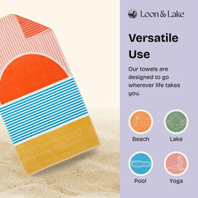 Loon & Lake Beach Towels Ocean Waves-4, large 30x60 inches for full coverage.