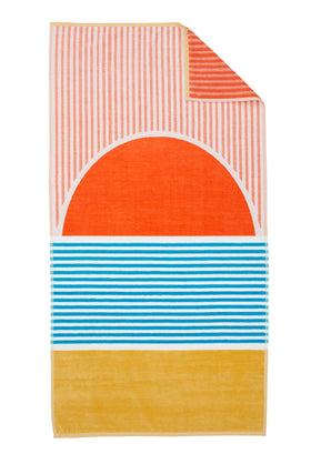 Loon & Lake Beach Towels Sunset, plush cotton for cozy beach lounging at dusk.