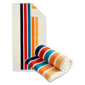 Loon & Lake retro stripes towel pair displayed as a value-packed set.