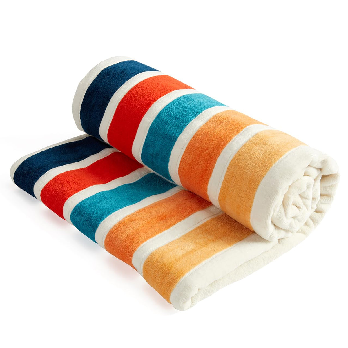 Loon & Lake retro stripes towel at a picnic, doubles as a cozy blanket.