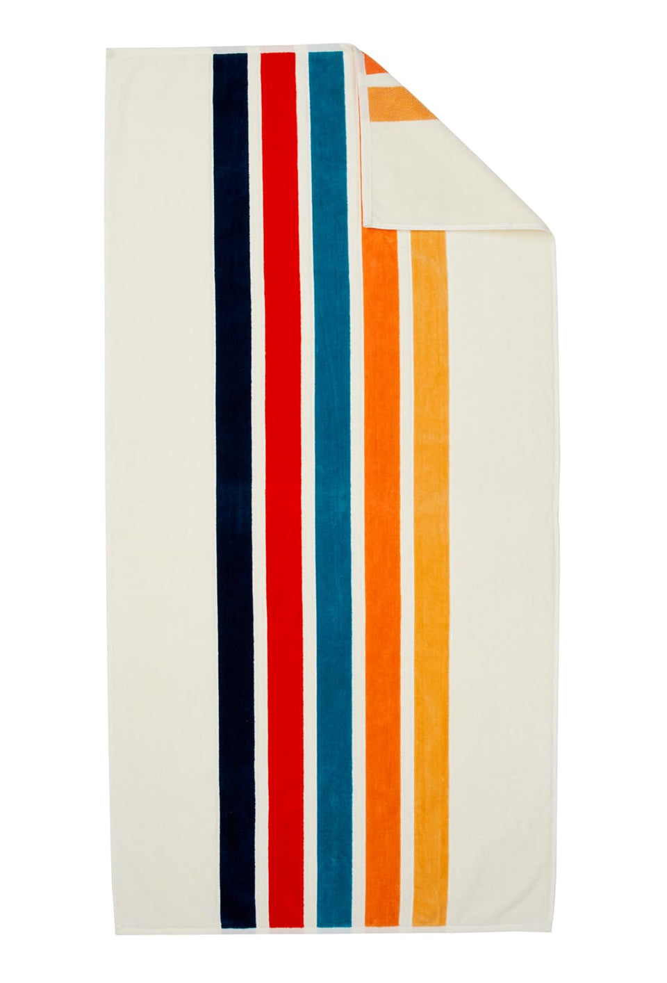 Loon & Lake retro stripes towel folded, showcasing ultra plush 600 GSM texture.