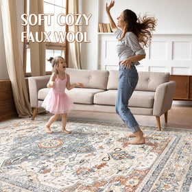 LOONGRUG non-slip rubber backing keeps rug in place on wood floors.
