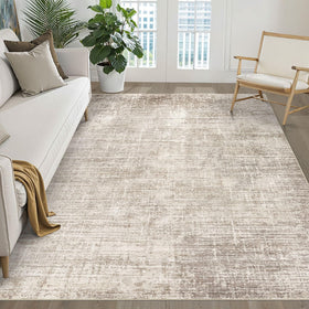 Loongrug washable 5x7 area rug in living room showing easy care for busy spaces