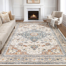 LOONGRUG washable boho rug living room; easy care and plush comfort.