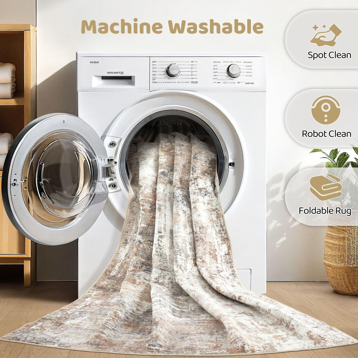 LOONGRUG washable-large-rug ensures easy cleanup after spills and messes.