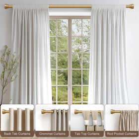 Lootkell 1-inch diameter heavy-duty rod provides stable drape without sag in daily use.