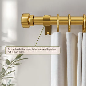 Lootkell adjustable 48-84 inch curtain rod offers flexible sizing.