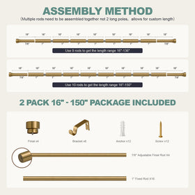 Lootkell adjustable curtain rod offers precise length control for varied windows.