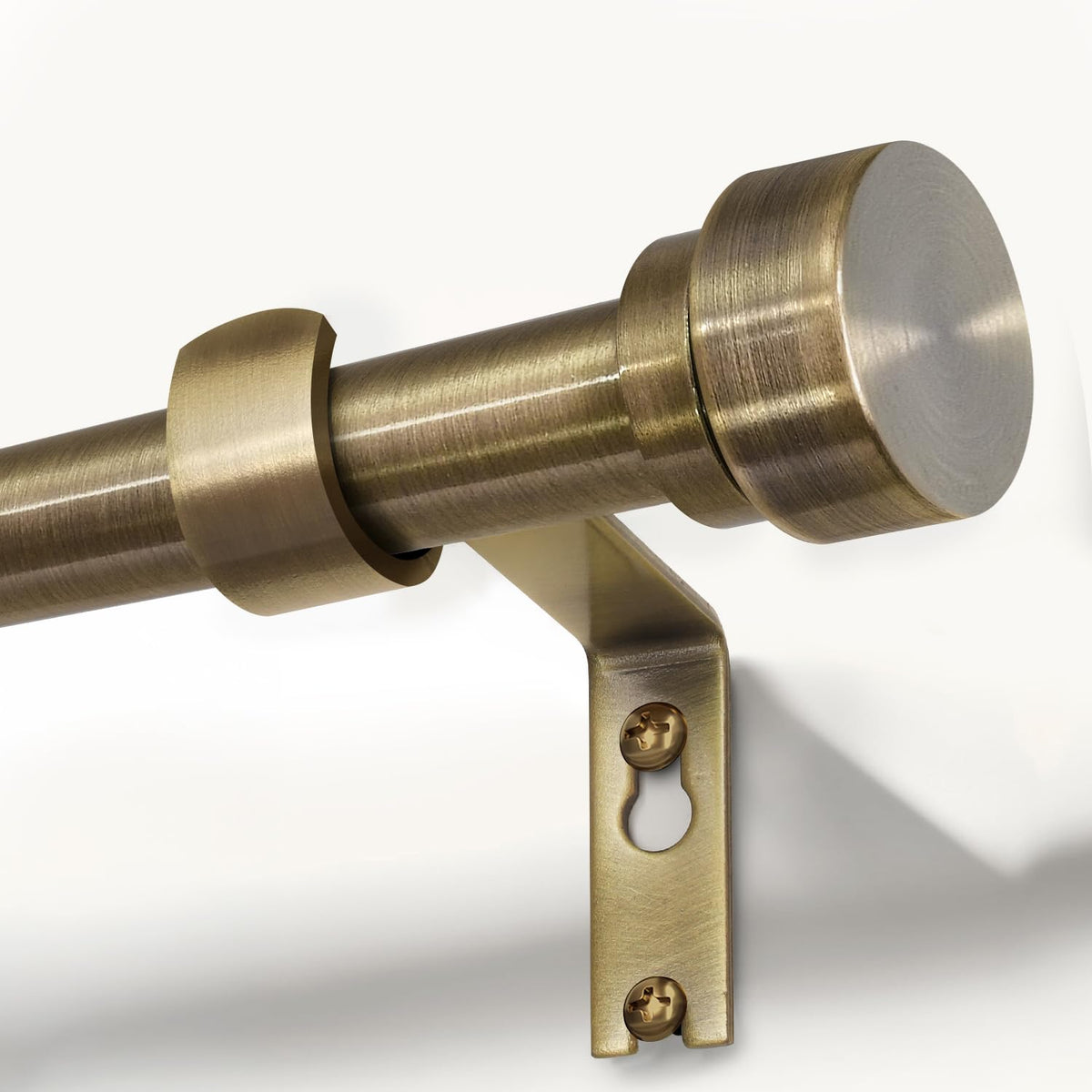 Lootkell antique bronze curtain rod with telescoping range for a precise fit.