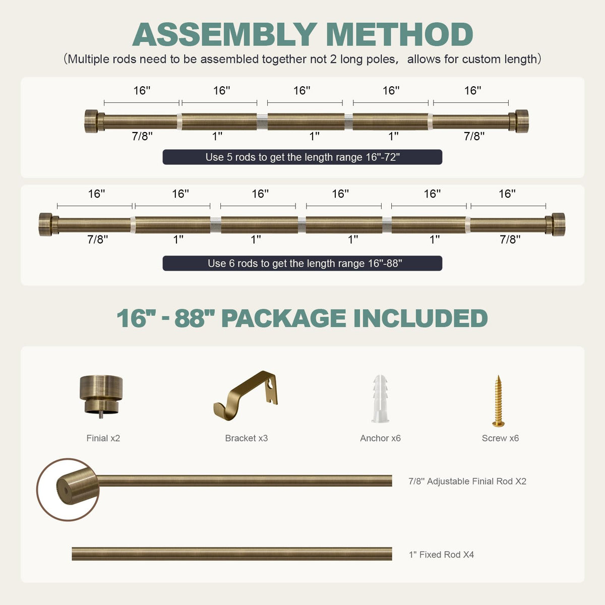 Lootkell antique bronze curtain rod in dining area style