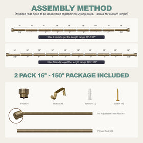 Lootkell heavy-duty rod supports various fabrics from sheers to blackout curtains