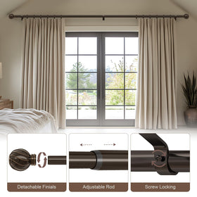 All hardware included with Lootkell bronze curtain rod for quick installation