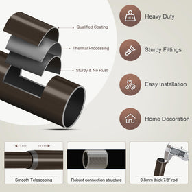 Lootkell bronze curtain rod installed in living room for a polished look