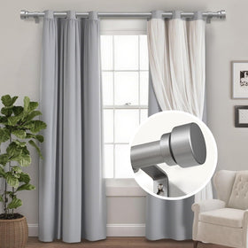Lootkell curtain rod decorative finials enhance modern interior style.