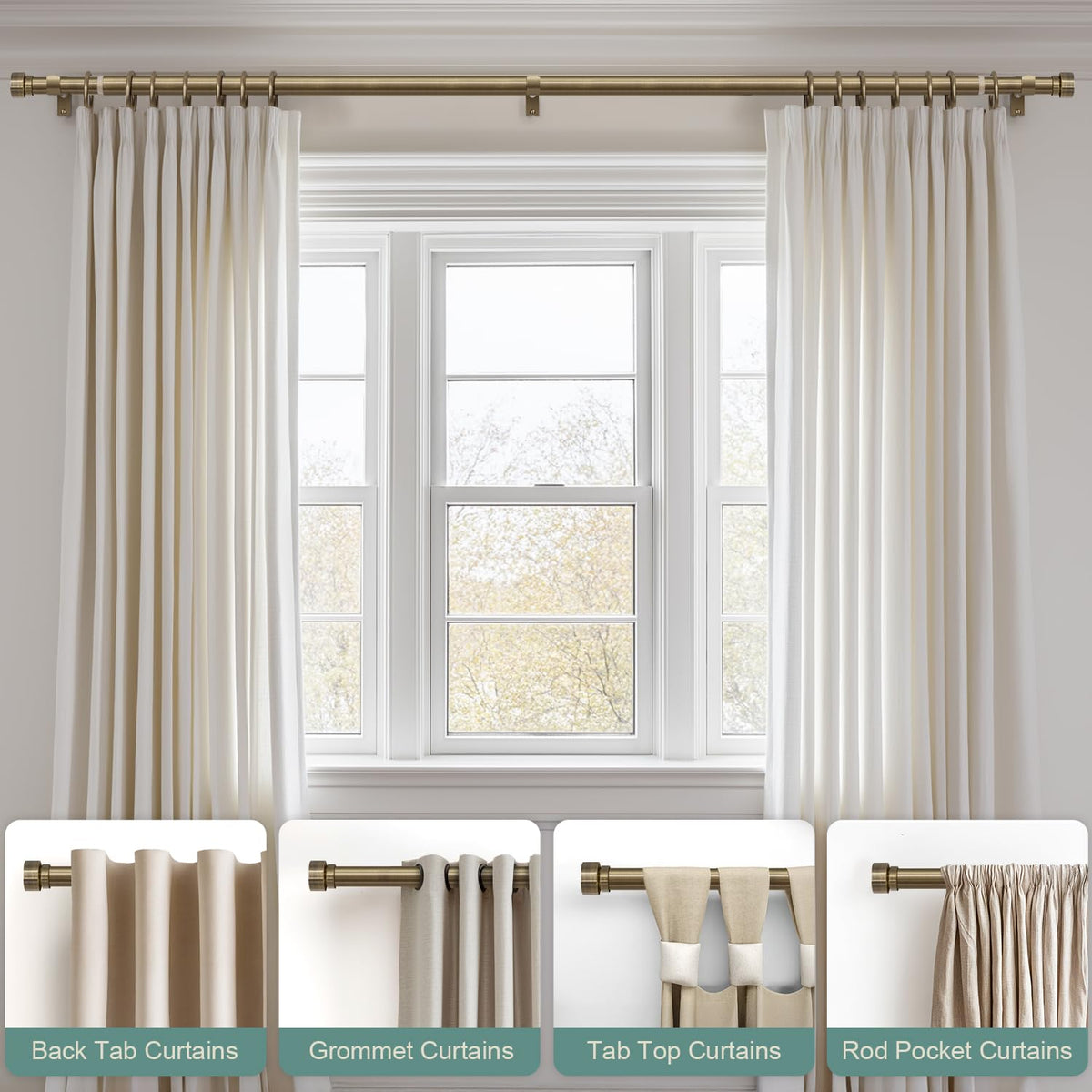 Lootkell heavy-duty 1 inch diameter curtain rod demonstrates strength