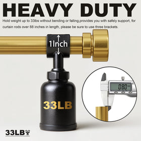 Lootkell heavy-duty curtain rod brackets ensure secure wall mounting.