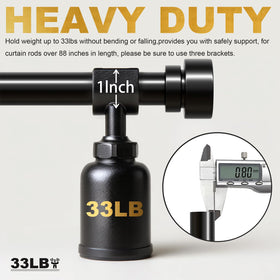 Lootkell heavy-duty curtain rods with 1-inch diameter deliver sturdy support for heavier drapes.